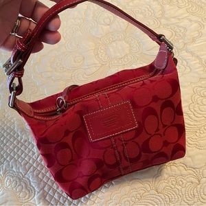 Red Fabric Coach Purse